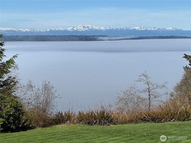 view of water feature with a mountain view