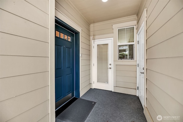 view of exterior entry
