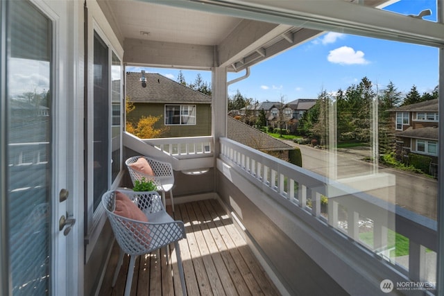 balcony with a residential view