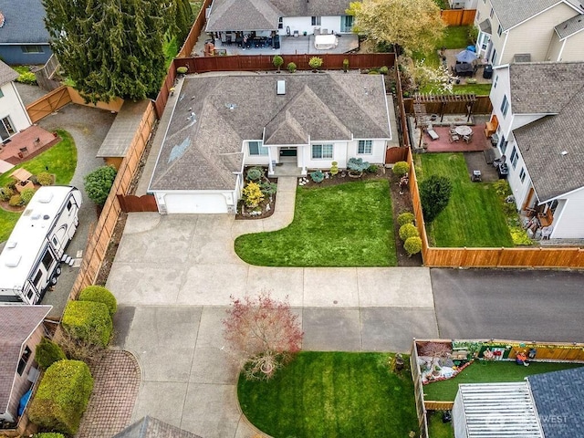 bird's eye view featuring a residential view
