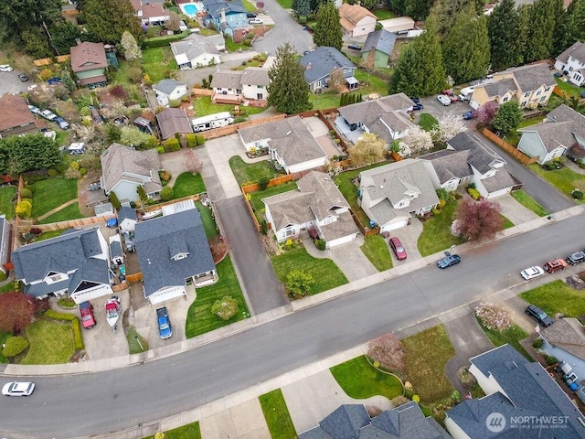 drone / aerial view with a residential view