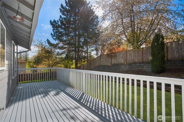 12204 30th St NE, Lake Stevens, WA 98258 - deck with a lawn and a fenced backyard