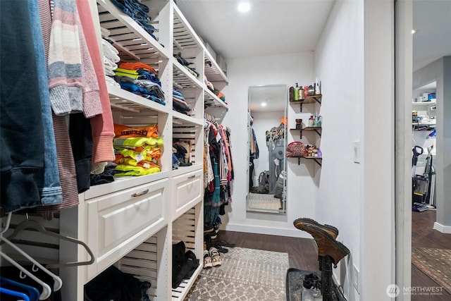 8207 Woodbourne Dr SW, Lakewood, WA 98499 - walk in closet with wood finished floors