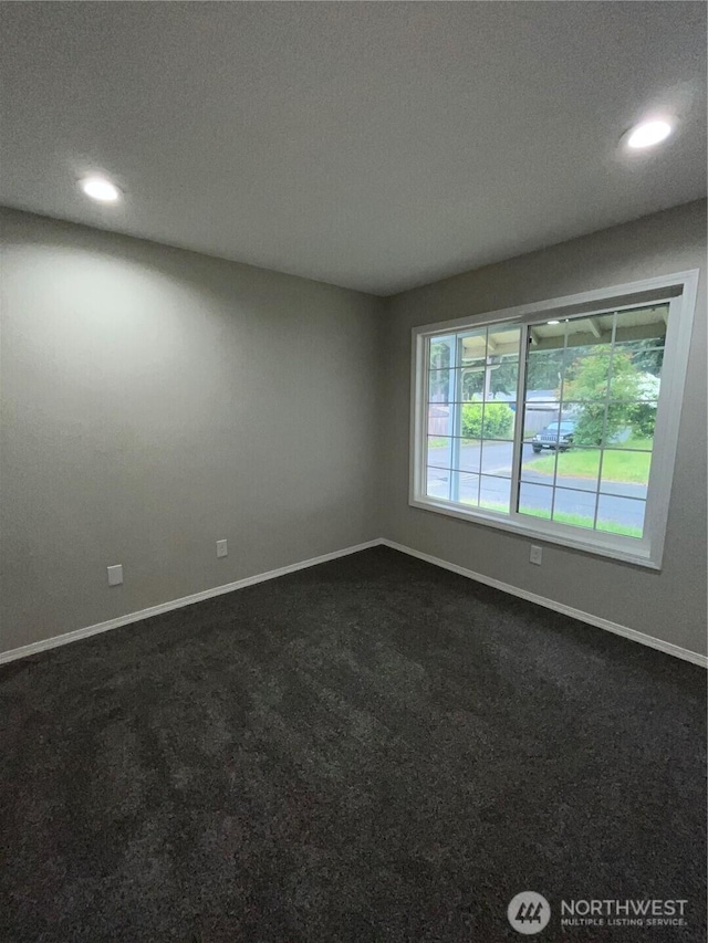 19656 SE 259th St, Kent, WA 98042 - spare room with baseboards, recessed lighting, and dark colored carpet