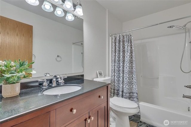 28529 298th Pl SE, Ravensdale, WA 98051 - full bathroom featuring toilet, shower / bath combo, and vanity