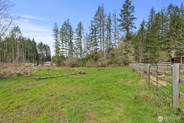 view of yard featuring fence