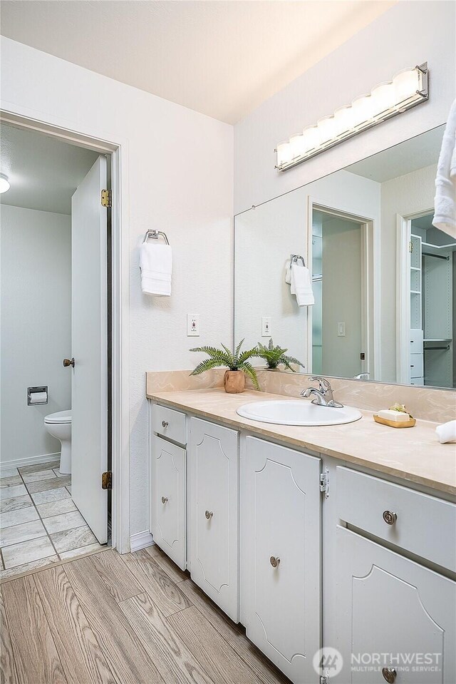 bathroom with vanity and toilet