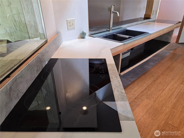 5612 Cape George Rd, Port Townsend, WA 98368 - interior space with black electric stovetop and a sink