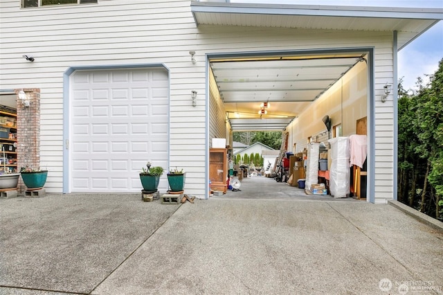 view of garage