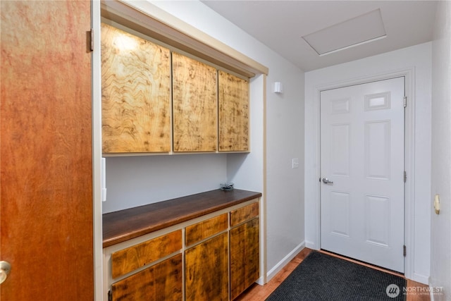 790 N Rhodefer Rd, Sequim, WA 98382 - entryway featuring baseboards and light wood-style flooring