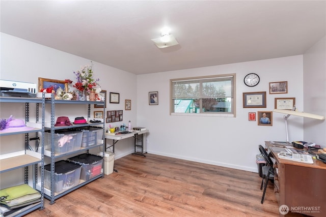 790 N Rhodefer Rd, Sequim, WA 98382 - office area featuring wood finished floors and baseboards
