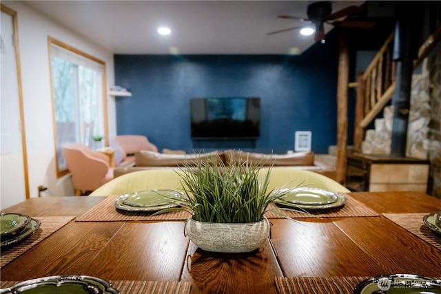139 Mount Rainier Dr, Packwood, WA 98361 - living area featuring recessed lighting and ceiling fan