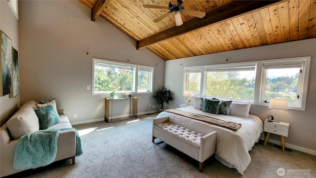 2205 135th Pl SE, Bellevue, WA 98005 - bedroom featuring wooden ceiling, carpet, and baseboards