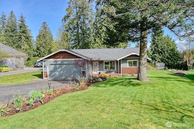 5786 Skagit Pl, Blaine, WA 98230 - ranch-style house with a garage, a front yard, and driveway