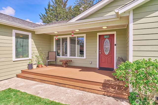 entrance to property with a porch