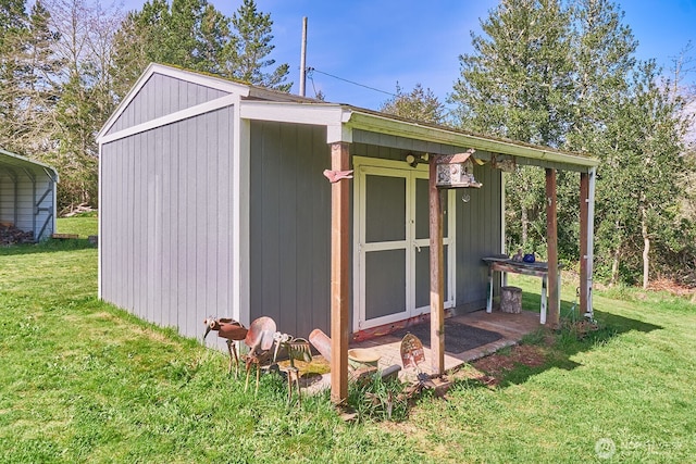 view of shed