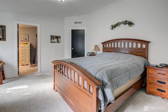 bedroom with visible vents and carpet floors