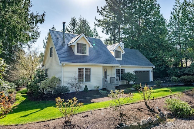 2210 NE 229th Ave, Sammamish, WA 98074 - new england style home featuring an attached garage, driveway, a chimney, and a front yard