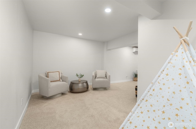 107 219th Pl SE, Bothell, WA 98021 - bedroom with baseboards, recessed lighting, carpet, and an AC wall unit