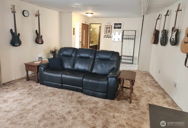 living room featuring carpet