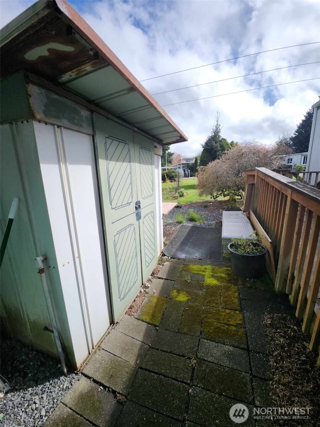exterior space with an outdoor structure
