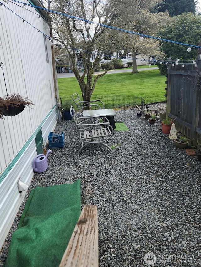 view of yard with fence