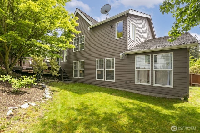 1231 148th Pl SE, Mill Creek, WA 98012 - rear view of property with a wooden deck and stairs