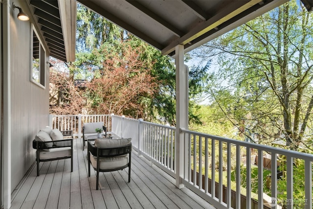 9376 Mercerwood Dr, Mercer Island, WA 98040 - deck featuring outdoor lounge area