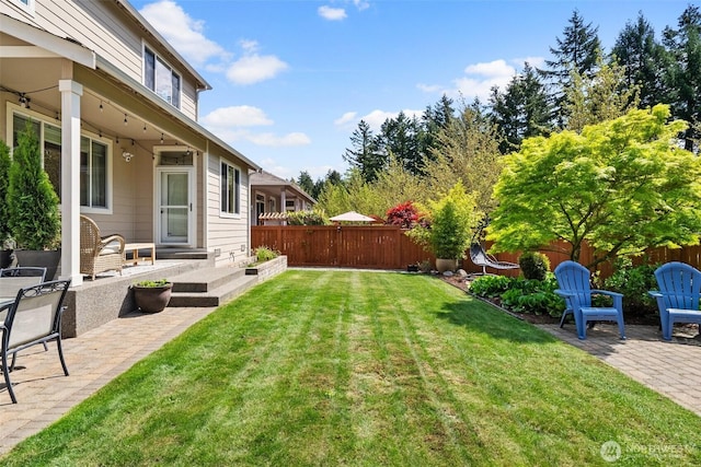 view of yard featuring a patio area
