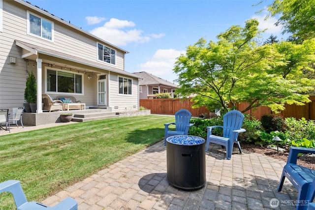 view of patio featuring outdoor lounge area
