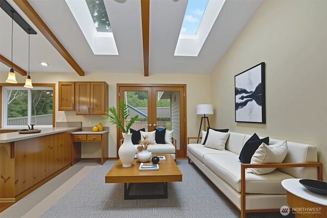 4019 Wexford Loop SE, Olympia, WA 98501 - living area with a skylight, french doors, plenty of natural light, and recessed lighting