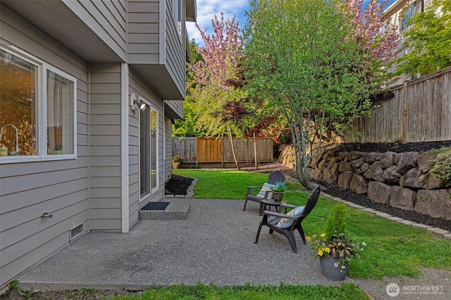 view of patio / terrace featuring a fenced backyard