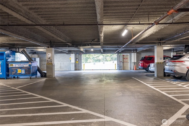 parking deck featuring electric panel