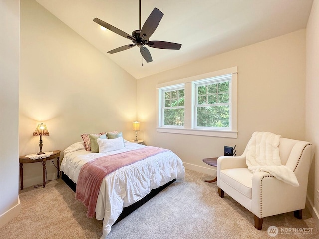 325 Evergreen View Pkwy, Port Angeles, WA 98363 - bedroom with baseboards, lofted ceiling, and carpet floors