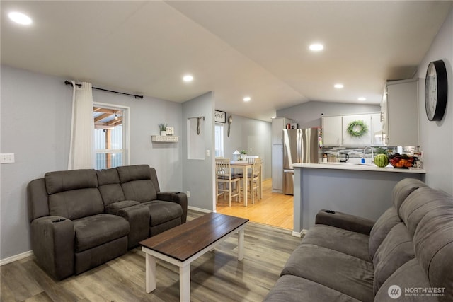 3001 S 288th St Unit 282, Federal Way, WA 98003 - living area with recessed lighting, light wood-style floors, and baseboards