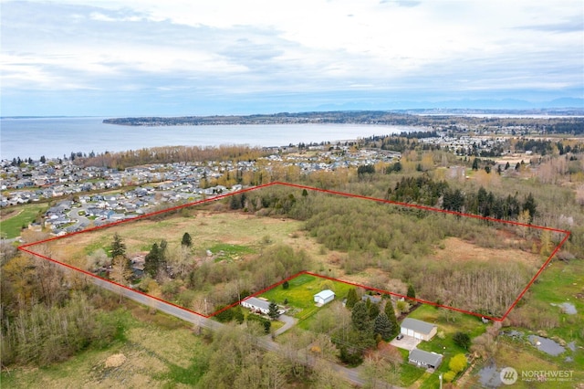 4656 Bay Rd, Blaine, WA 98230 - birds eye view of property featuring a water view
