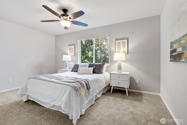 1716 7th St SE, Puyallup, WA 98372 - bedroom featuring light carpet, baseboards, and ceiling fan