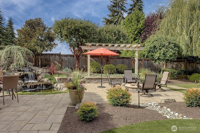 view of patio / terrace with a fenced backyard