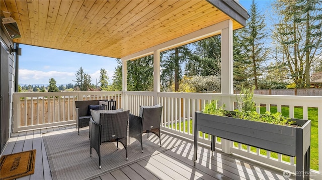 wooden terrace with fence