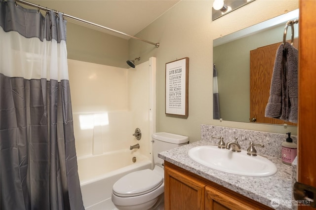 7095 N Wilde Rd, Concrete, WA 98237 - full bath with toilet, vanity, and shower / bath combo with shower curtain