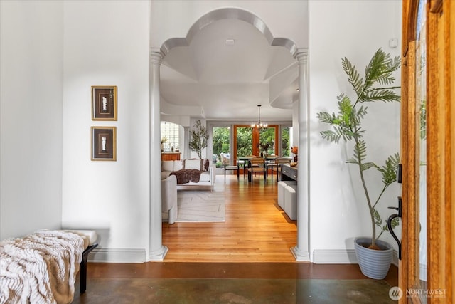 21908 36th Ave W, Brier, WA 98036 - hall featuring ornate columns, arched walkways, and a chandelier