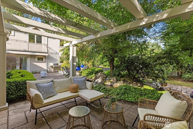 21908 36th Ave W, Brier, WA 98036 - view of patio with a pergola, an outdoor hangout area, and area for grilling