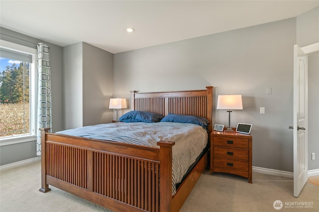 107 Springhill Dr, East Wenatchee, WA 98802 - bedroom with light colored carpet, baseboards, and recessed lighting