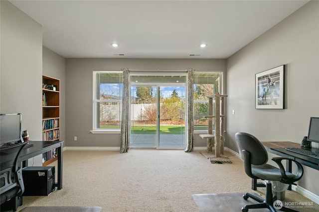 107 Springhill Dr, East Wenatchee, WA 98802 - carpeted home office with recessed lighting and baseboards