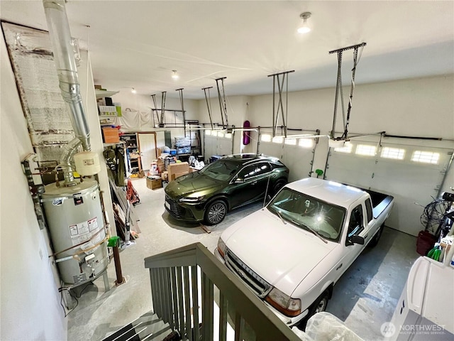 garage with water heater