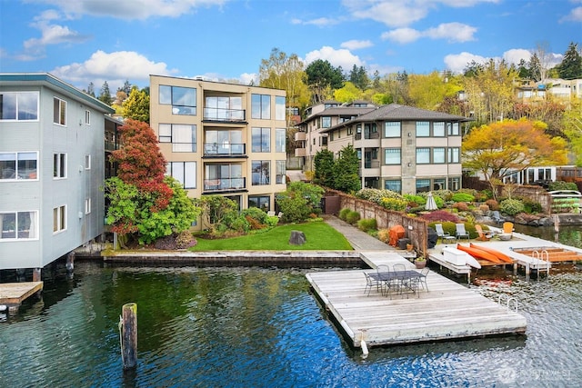 510 Lakeside Ave S Unit 10, Seattle, WA 98144 - dock area with a water view and a lawn