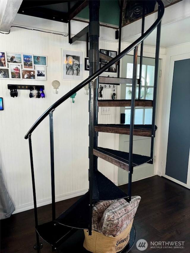 4216 N Pl, Seaview, WA 98644 - stairs featuring baseboards and wood finished floors