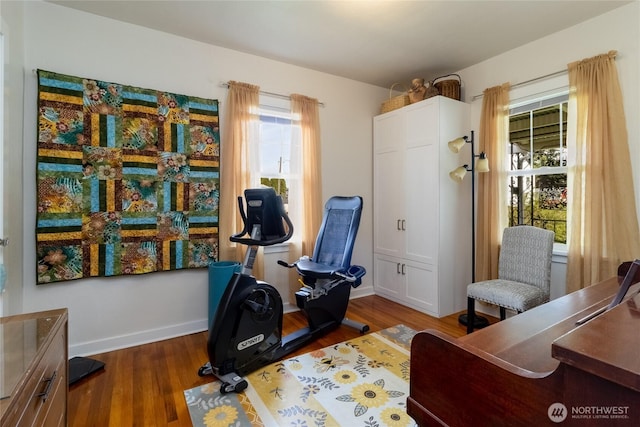 721 Main St, Waitsburg, WA 99361 - workout room with wood finished floors and baseboards