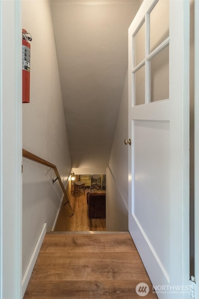721 Main St, Waitsburg, WA 99361 - stairway featuring wood finished floors