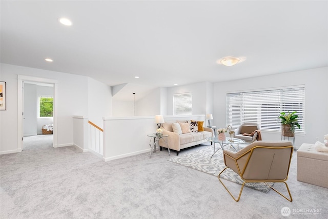 3262 NE Marquette Way, Issaquah, WA 98029 - carpeted living area featuring recessed lighting and baseboards